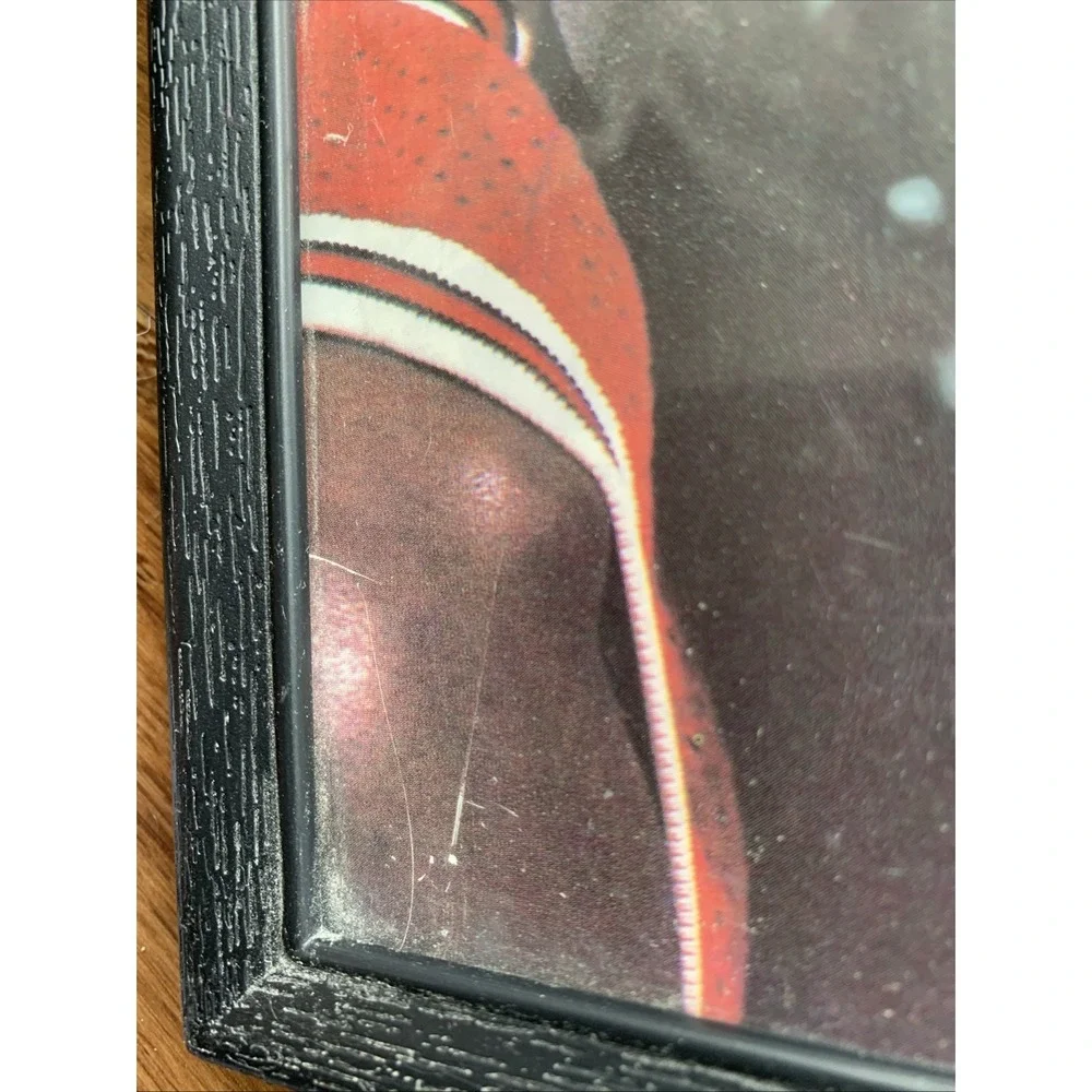 Vintage Michael Jordan Pictured In Glass Frame 10.5 X 9